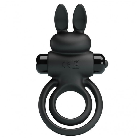 PRETTY LOVE - Male Delay Vibrating Rabbit Cock Ring (Battery - Black) PRETTY LOVE - Male Delay Vibrating Rabbit Cock Ring (Battery - Black)